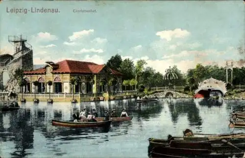 Ak Lindenau Leipzig in Sachsen, Charlottenhof, Ruderboote