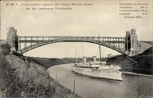 Ak Levensau Neuwittenbek in Schleswig Holstein, Levensauer Hochbrücke, SMY Hohenzollern