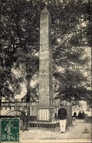 Ak Figeac Lot, Monument Champollton
