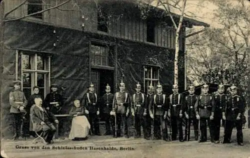 Ak Berlin Neukölln Hasenheide, Schießstände
