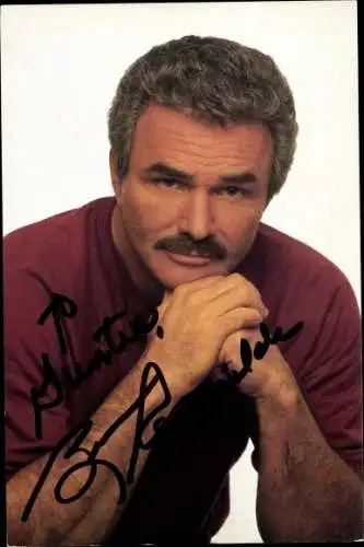 Foto Schauspieler Burt Reynolds, Portrait, Autogramm