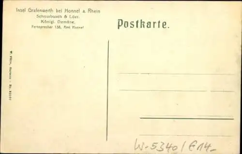 Ak Bad Honnef am Rhein, Insel Grafenwerth, Kgl. Domäne, Schnurbusch & Lüer, Restaurationssäle