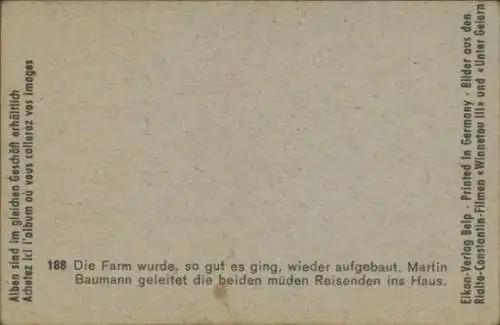 Sammelbild Karl May, Filmszene, Winnetou III, Unter Geiern, Nr. 188