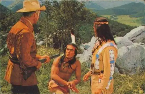 Sammelbild Karl May, Filmszene, Winnetou III, Unter Geiern, Nr. 190