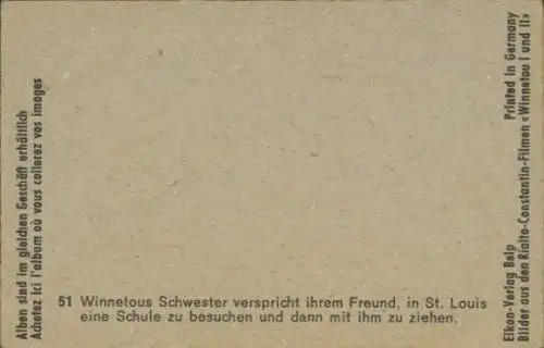 Sammelbild Karl May, Filmszene, Winnetou I und II, Nr. 51