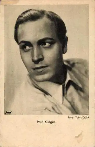 Ak Schauspieler Paul Klinger, Portrait