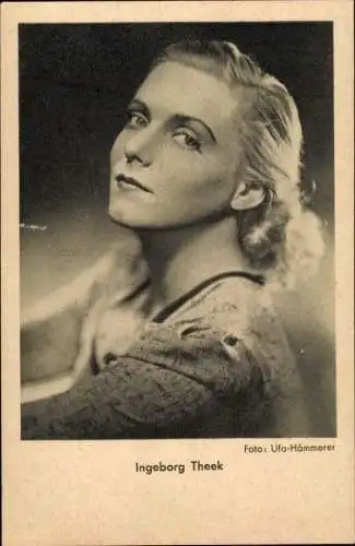 Ak Schauspielerin Ingeborg Theek, Portrait