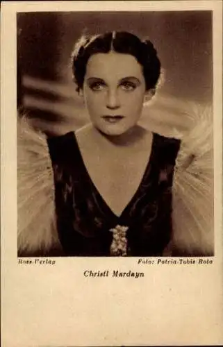 Ak Schauspielerin Christl Mardayn, Portrait