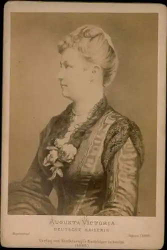 Kabinett Foto Kaiserin Auguste Viktoria, Portrait im Profil