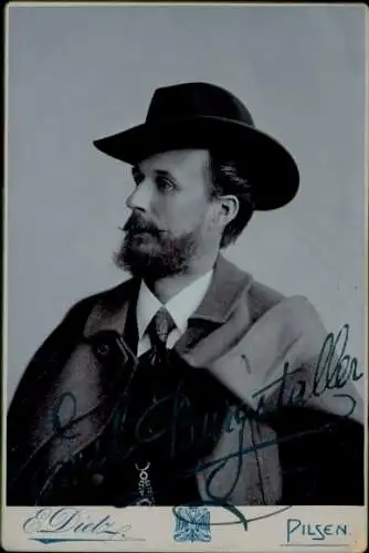 Kabinett Foto Komponist Emil Burgstaller, Portrait, Autogramm