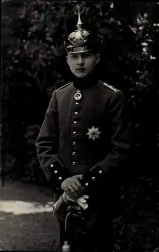 Ak Joachim Ernst Herzog von Anhalt mit Pickelhaube, Portrait