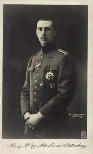 Ak Herzog Philipp Albrecht von Württemberg, Portrait, Uniform, Orden