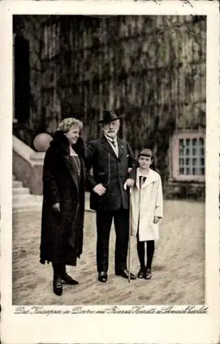 Ak Kaiserpaar in Doorn, Wilhelm II, Hermine, Prinzessin Henriette von Schoenaich Carolath