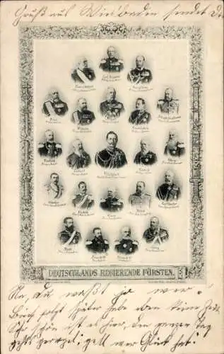 Ak Deutschlands regierende Fürsten, Kaiser Wilhelm II., Georg von Sachsen, Luitpold, Friedrich