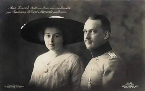 Ak Prinz Heinrich XXXIII von Reuss mit Prinzessin Victoria Margarete von Preußen, Liersch 4130