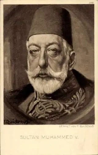 Künstler Ak Quidenus, Fritz Sultan Mehmed V., Portrait