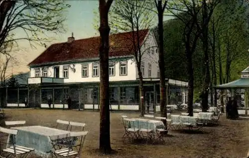 Ak Blankenburg am Harz, Gartenpartie, Gasthaus