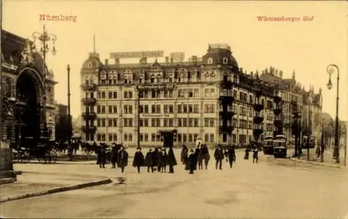 Ak Nürnberg in Mittelfranken Bayern, Hotel Württemberger Hof