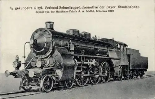 Ak Deutsche Eisenbahn, Dampflok, Bayerische Staatsbahnen, Maffei
