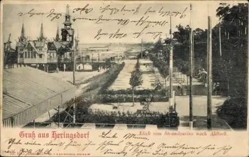 Ak Ostseebad Heringsdorf auf Usedom, Blick vom Strandcasino nach Ahlbeck