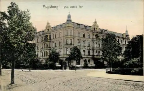 Ak Augsburg in Schwaben, Am roten Tor