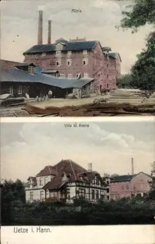 Ak Uetze in Niedersachsen, Mühle, Villa W. Amme