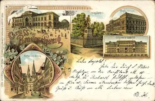 Litho Braunschweig in Niedersachsen, Polytechnikum, Infanterie Kaserne, Bahnhof