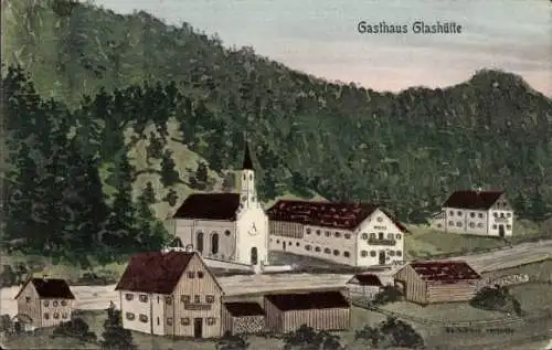 Ak Glashütte Kreuth am Tegernsee Oberbayern, Gasthaus Glashütte