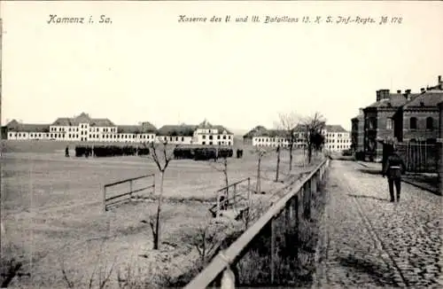 Ak Kamenz Sachsen, Kaserne des II. u. III. Bataillons 13. K. S. Inf.-Regts. Nr. 178