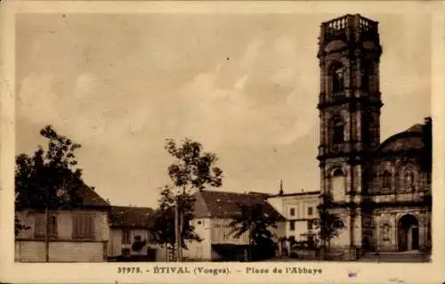 Ak Étival Vosges, Place de l'Abbaye