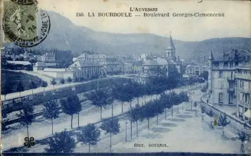 Ak La Bourboule Puy-de-Dôme, Boulevard Georges-Clemenceau, Kirche