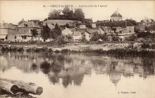 Ak Cercy la Tour Nièvre, Aron, Ufer