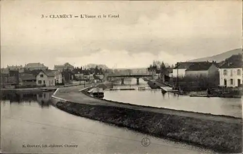 Ak Clamecy Nièvre, Yonne, Kanal