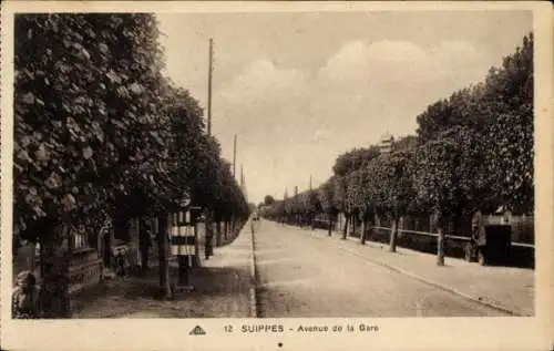 Ak Suippes Marne, Avenue de la Gare