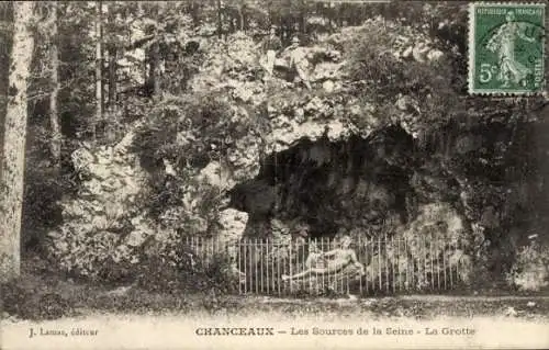 Ak Chanceaux par Loches Indre et Loire, Les Sources de la Seine, Grotte
