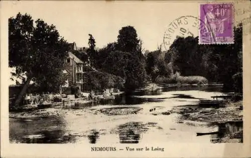 Ak Nemours Seine-et-Marne, Vue sur le Loing