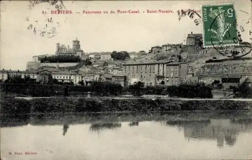 Ak Béziers Hérault, Panorama, Pont-Canal, Saint-Nazaire