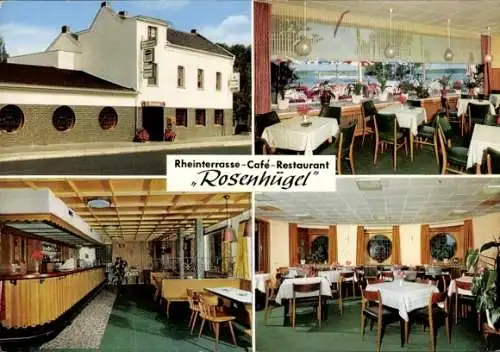 Ak Zündorf Porz Köln am Rhein, Rheinterrasse-Cafe-Restaurant Rosenhügel, Speiseraum