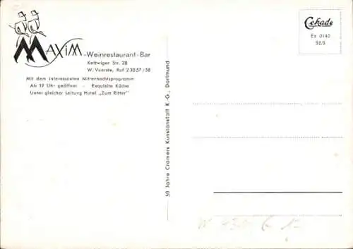 Ak Essen im Ruhrgebiet, Maxim Weinrestaurant, Wilhelm Voerste, Tische