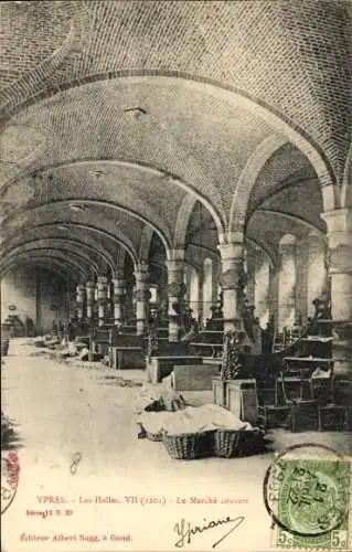 Ak Ypern Ypern Westflandern, Les Halles, Der Couvers-Markt