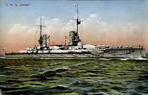 Ak Deutsches Kriegsschiff, SMS Kaiser, Kaiserliche Marine