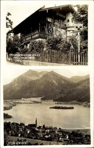 Foto Ak Schliersee in Oberbayern, Fremdenheim Haus Polzmacher, Panorama