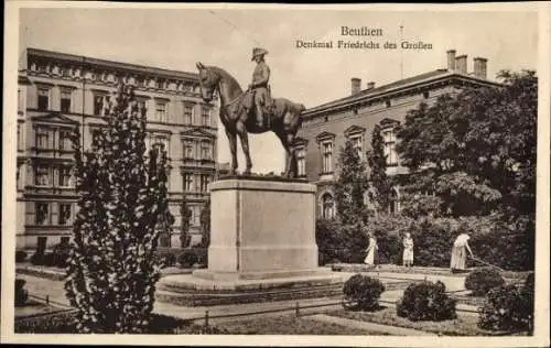Ak Bytom Beuthen Oberschlesien, Denkmal Friedrichs des Großen
