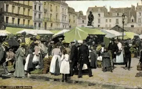 Ak Dieppe Seine Maritime, Der Markt