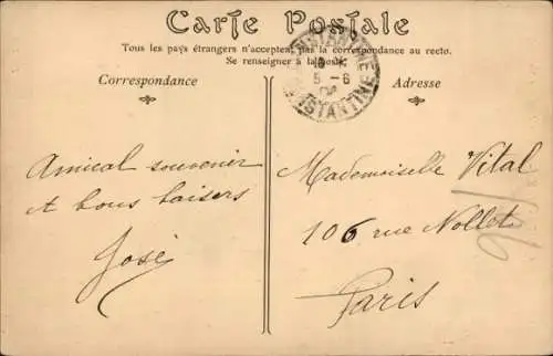 Ak Constantine Algerian, National Street Mosque, Straßenpartie, Moschee