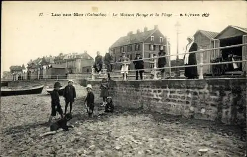 Ak Luc sur Mer Calvados, Das Rote Haus und der Strand