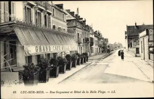 Ak Luc sur Mer Calvados, Rue Guynemer und Hôtel de la Belle Plage