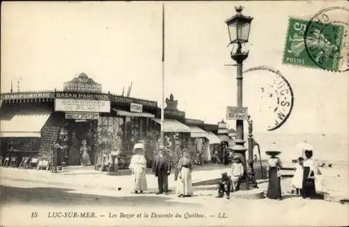 Ak Luc sur Mer Calvados, Les Bazar und der Abstieg von Quilhoc