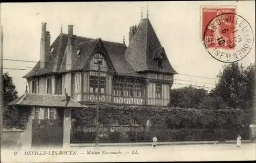 Ak Déville lès Rouen Seine Maritime, Norman House