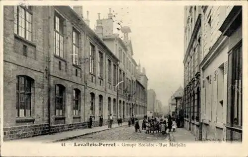 Ak Levallois Perret Hauts de Seine, Schulgruppe, Rue Marjolin